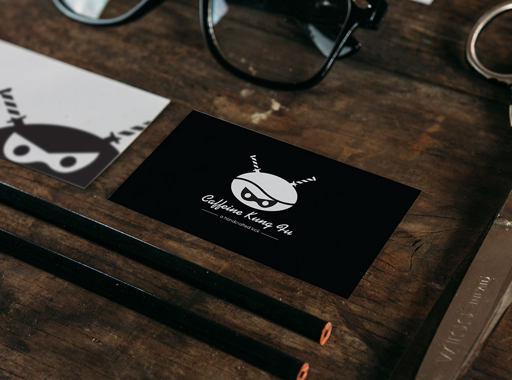 Caffeine Kung Fu business card design