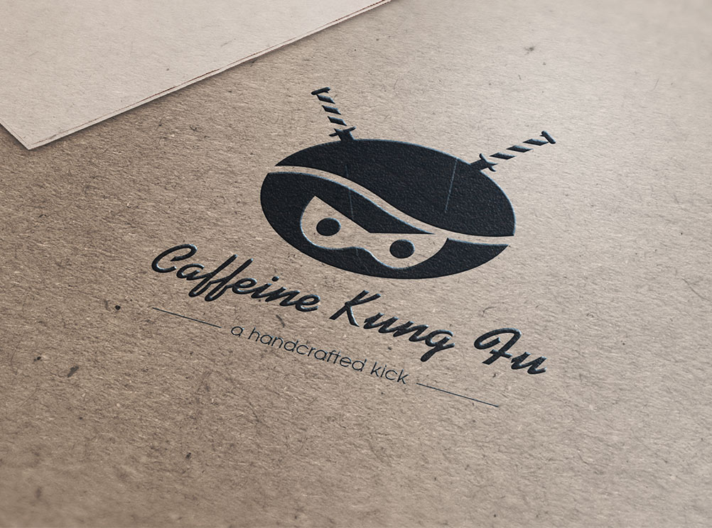 Caffeine Kung Fu logo design