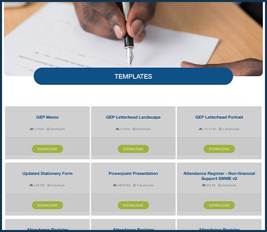 Company Documents and Templates screen on a Druff company intranet