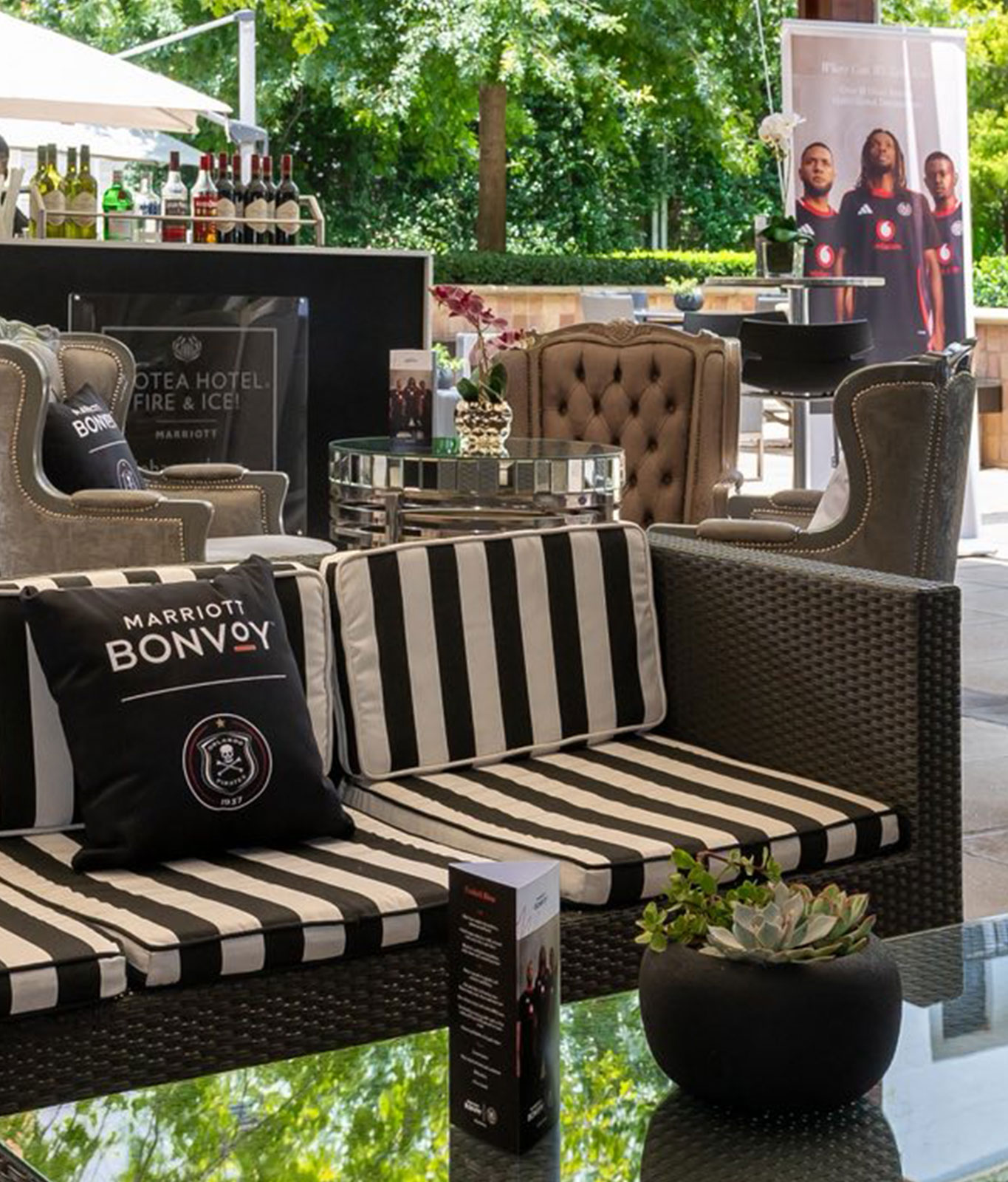 Marriott Bonvoy Orlando Pirates partnership collateral for Chaos Theory, by Druff Agency Pretoria