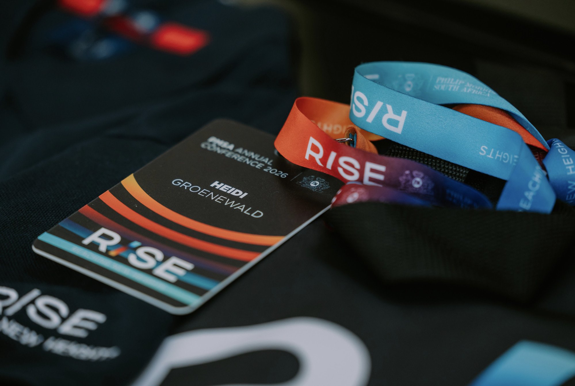 RISE Annual Conference badges and lanyards for Chaos Theory, by Druff Agency Pretoria