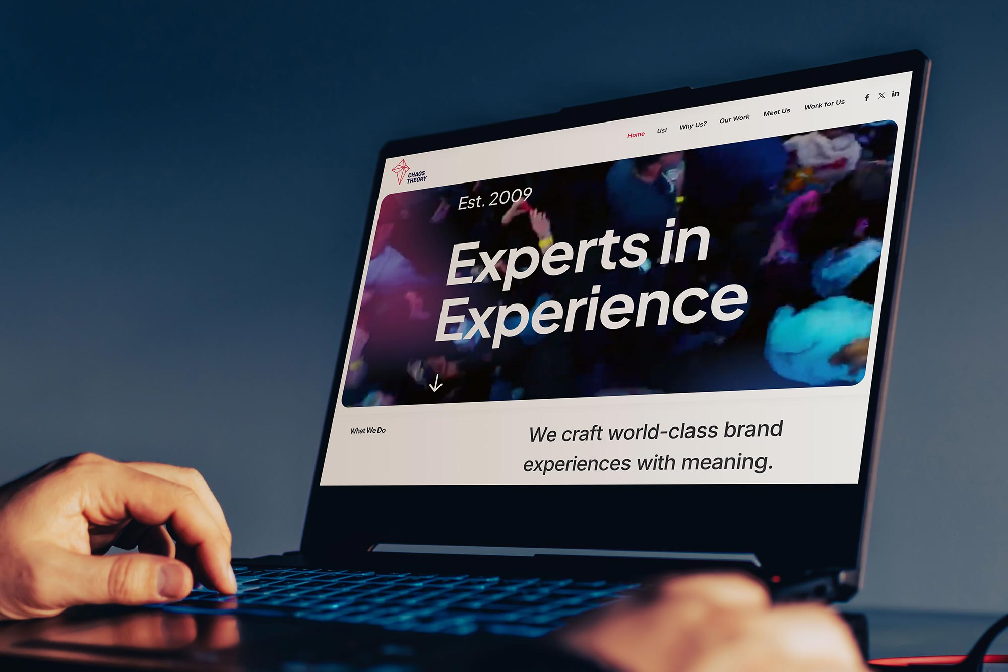 Website on a laptop for Chaos Theory, by Druff Agency Pretoria