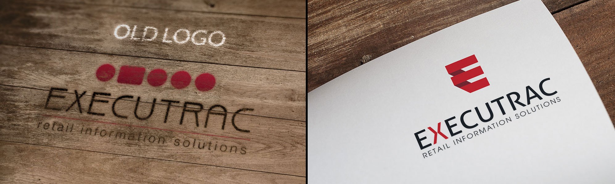 Executrac re-branding: the old logo beside the new logo, by Druff Agency Pretoria